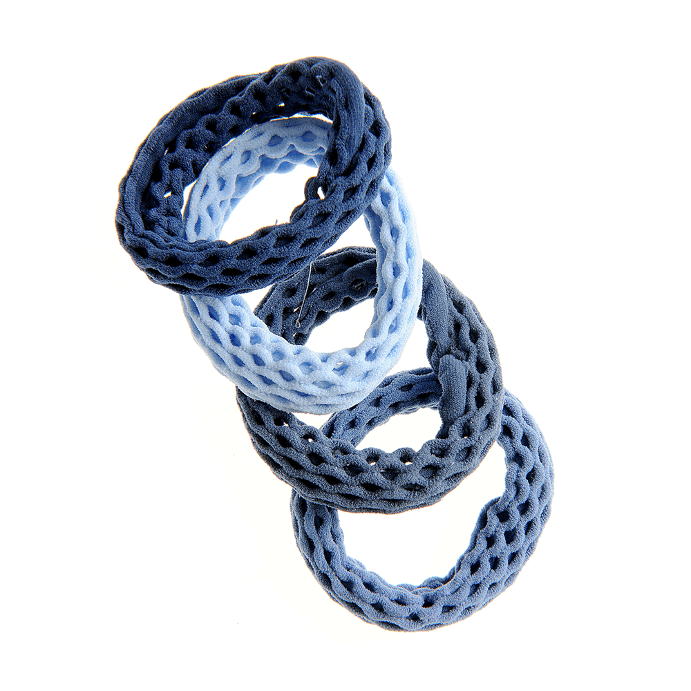 Set 4 elastice albastre pentru par - 2 | YEO