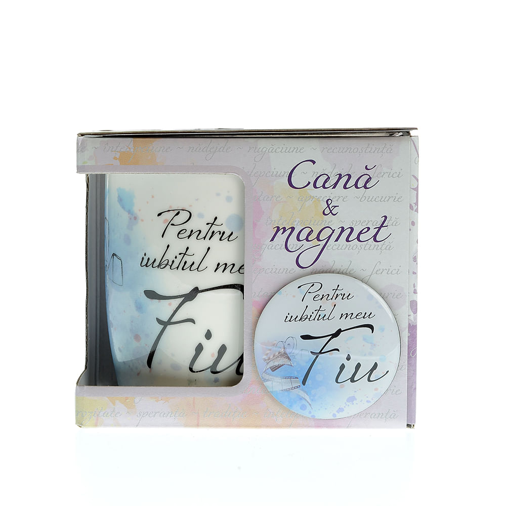 Cana si magnet cadou pentru fiu