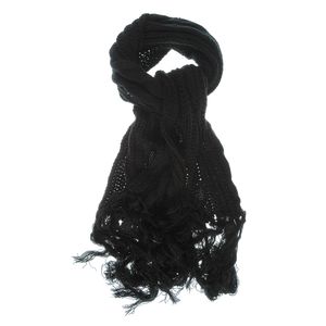Fular tricotat negru lung