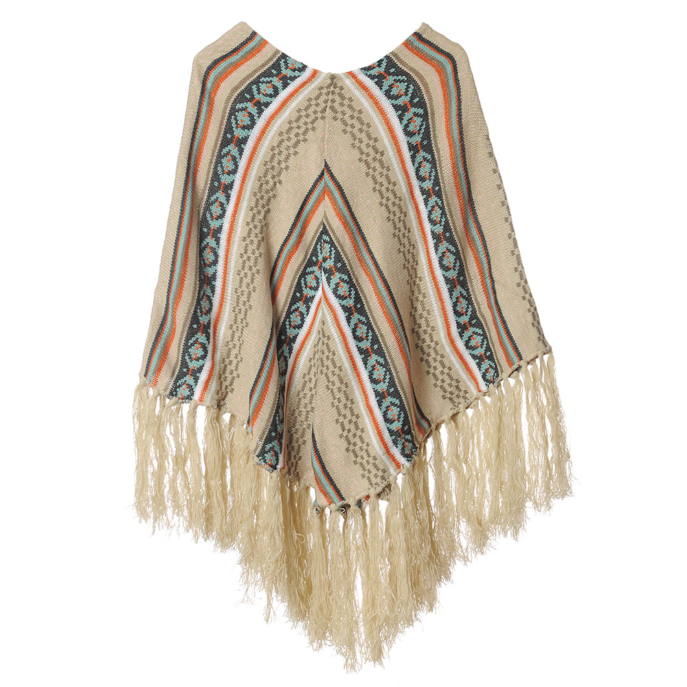 Poncho bej cochet