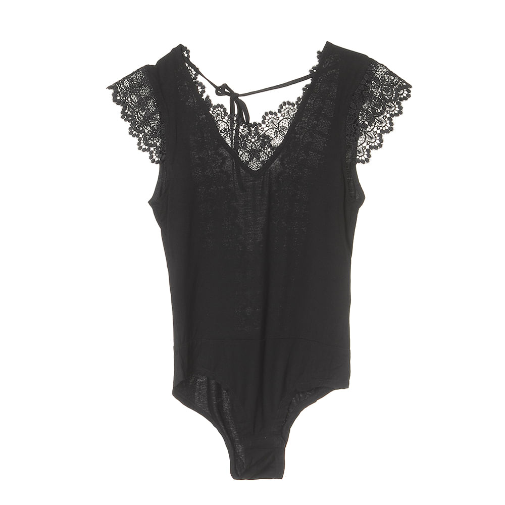 Body negru cu dantela - 2 | YEO