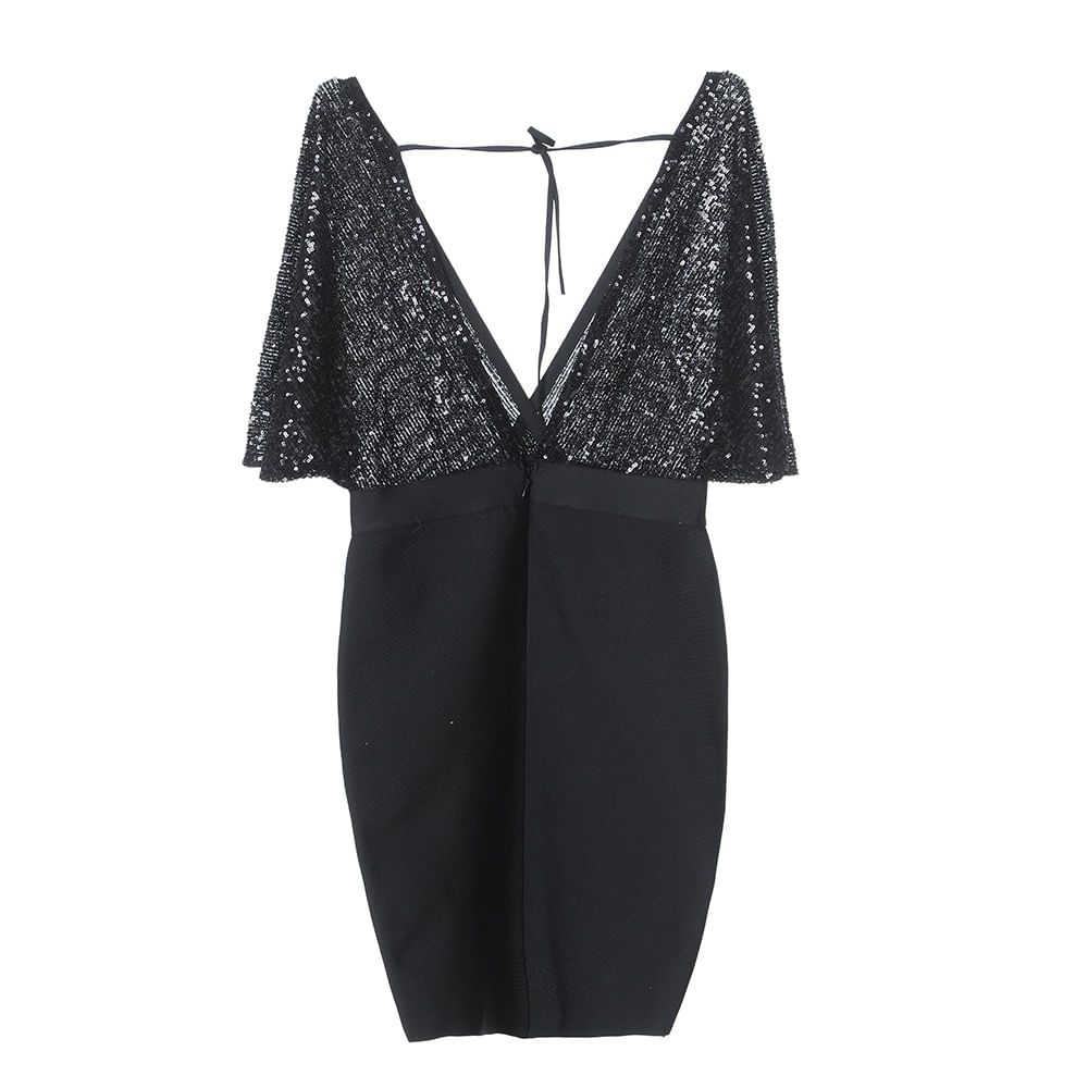 Rochie elastica paiete negre - 3 | YEO