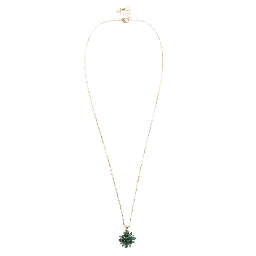 Colier dama floare verde - 1 | YEO