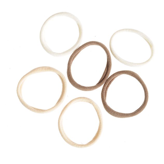 Set 6 elastice simple bej