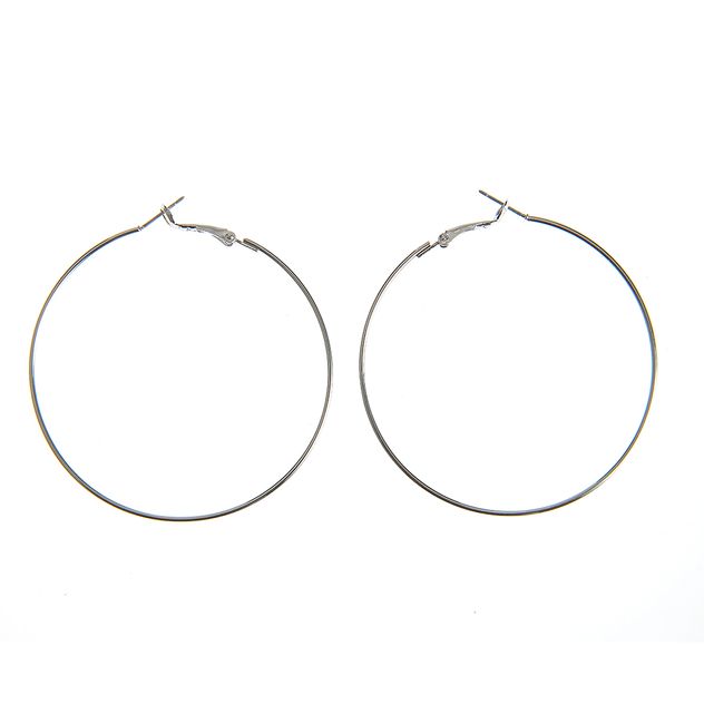 Cercei hoop argintii 60mm
