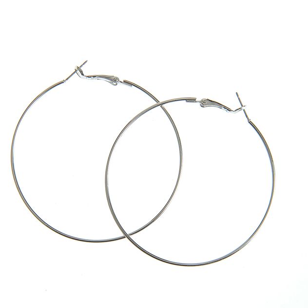Cercei hoop argintii 60mm