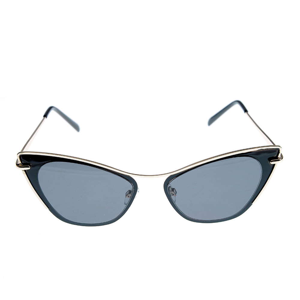 Ochelari de soare cat-eye cu contur auriu