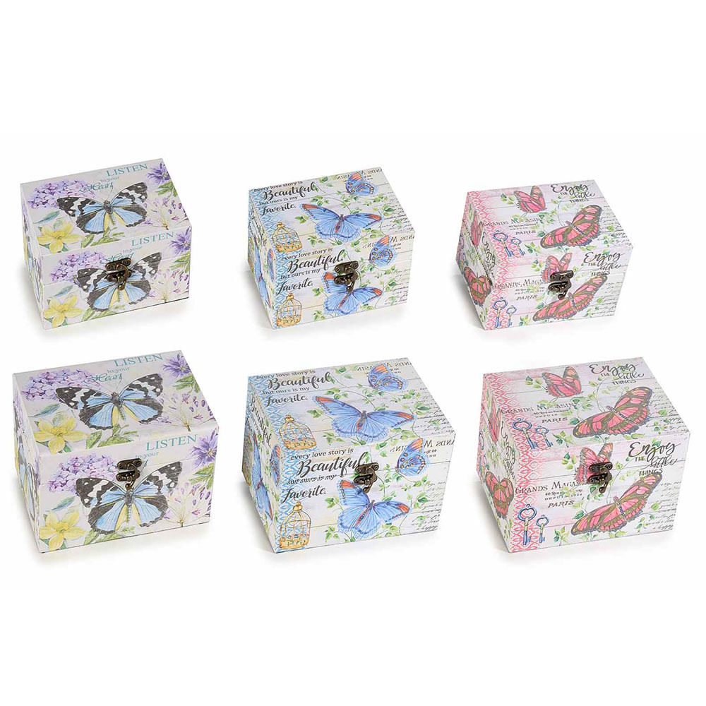 Cutie cu fluturi albastri 16 x 11.5 x 9cm - 2 | YEO