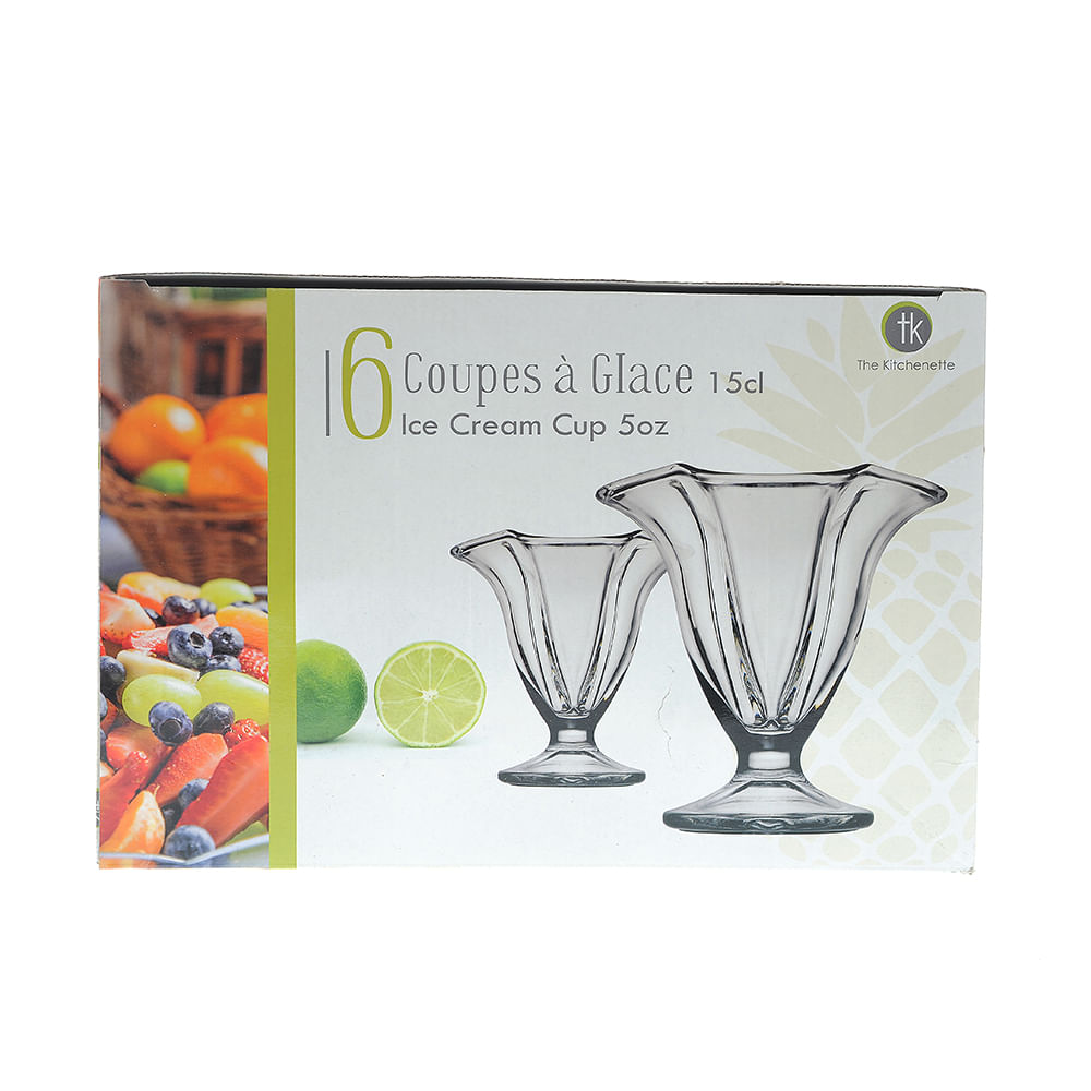 Set 6 cupe de inghetata din sticla 150ml - 4 | YEO