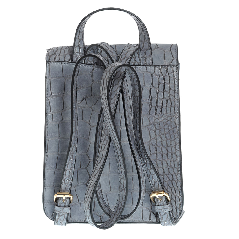 Rucsac gri cu aspect piele de sarpe - 3 | YEO