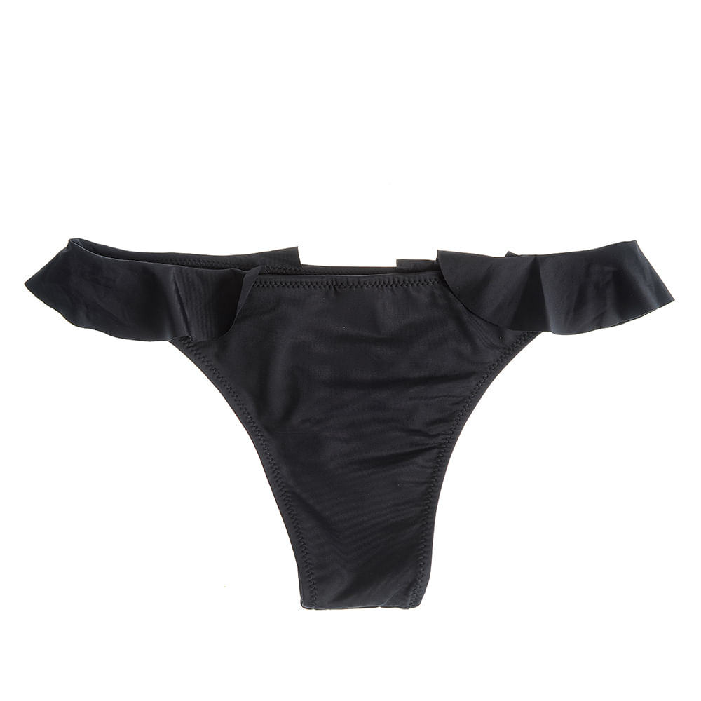 Slip de baie negru cu volan - 2 | YEO