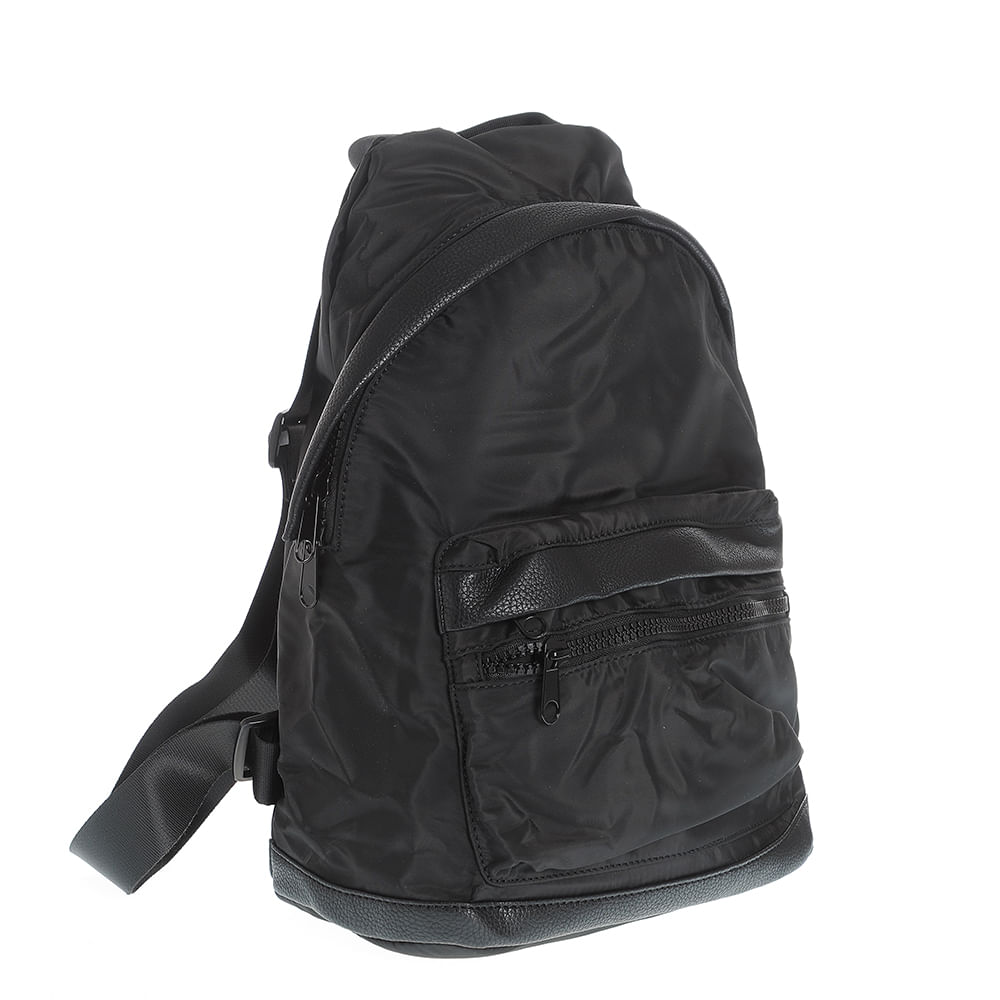 Rucsac negru cu buzunare frontale - 1 | YEO