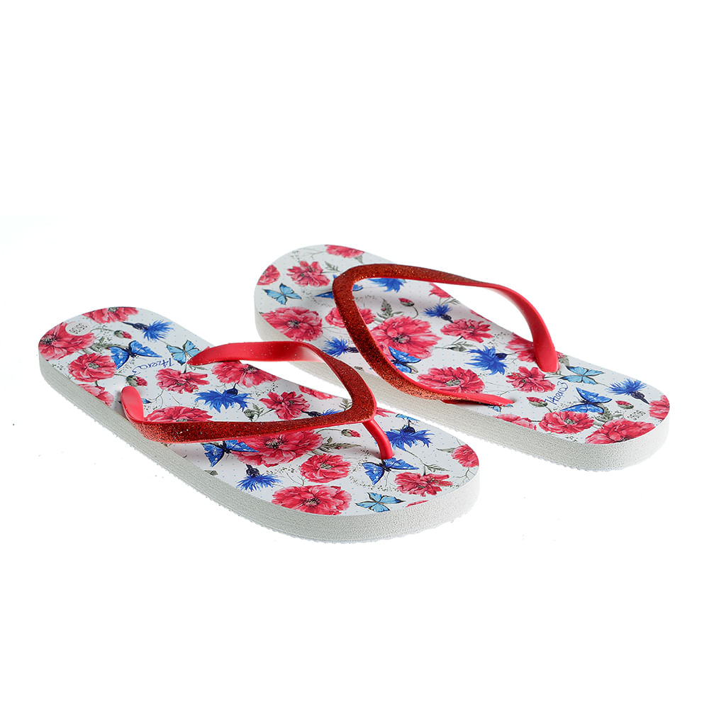 Papuci de plaja cu print floral - 1 | YEO