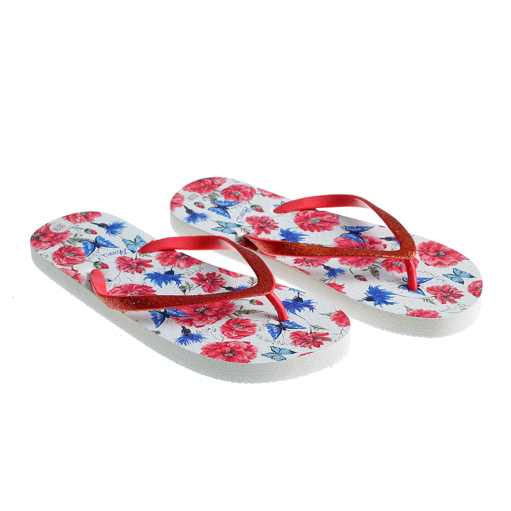 Papuci de plaja cu print floral - 2 | YEO