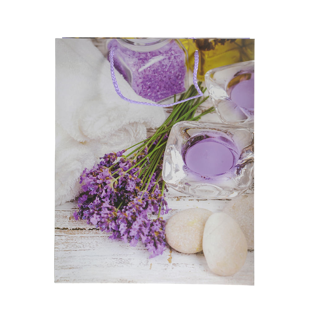 Punga de cadou cu design lavanda 27 x 33 cm