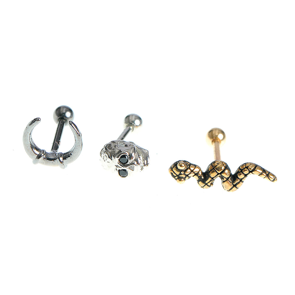 Set 3 piercinguri pentru ureche - 1 | YEO