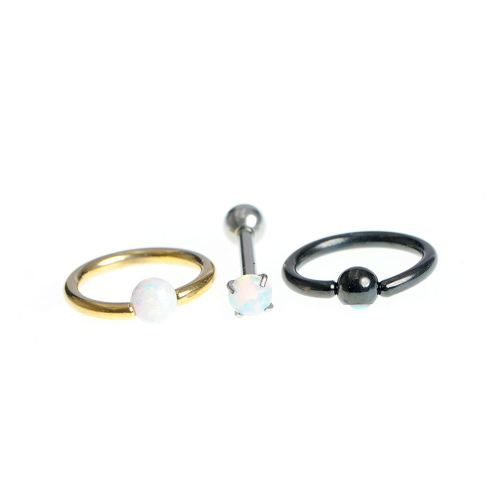 Set 3 piercinguri diferite pentru ureche - 1 | YEO