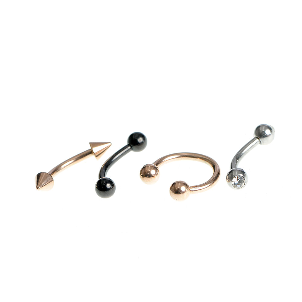 Set 4 piercinguri pentru spranceana - 2 | YEO