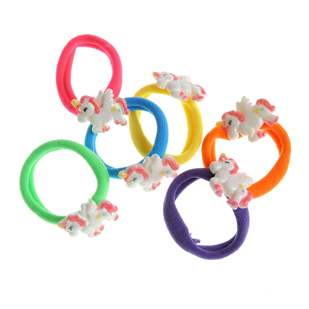 Set 6 elastice de par multicolore cu unicorni