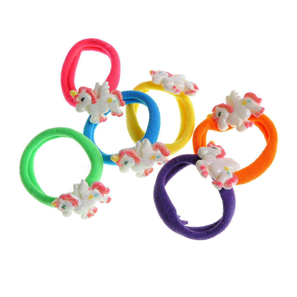 Set 6 elastice de par multicolore cu unicorni - 1 | YEO