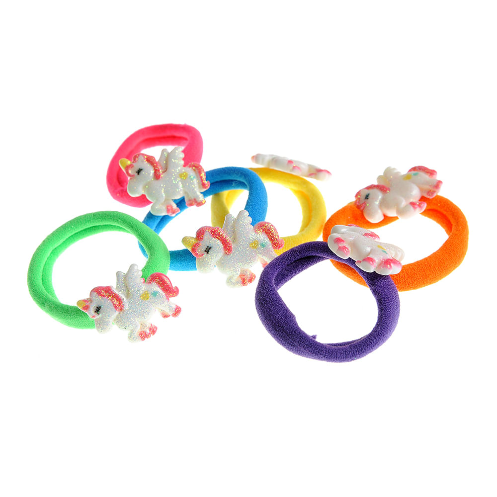 Set 6 elastice de par multicolore cu unicorni - 2 | YEO