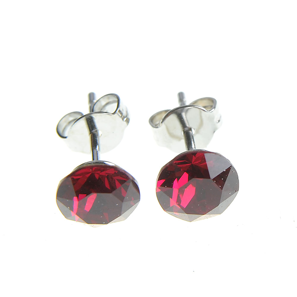 Cercei burgundy cu cristal Swarovski - 1 | YEO