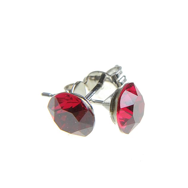 Cercei burgundy cu cristal