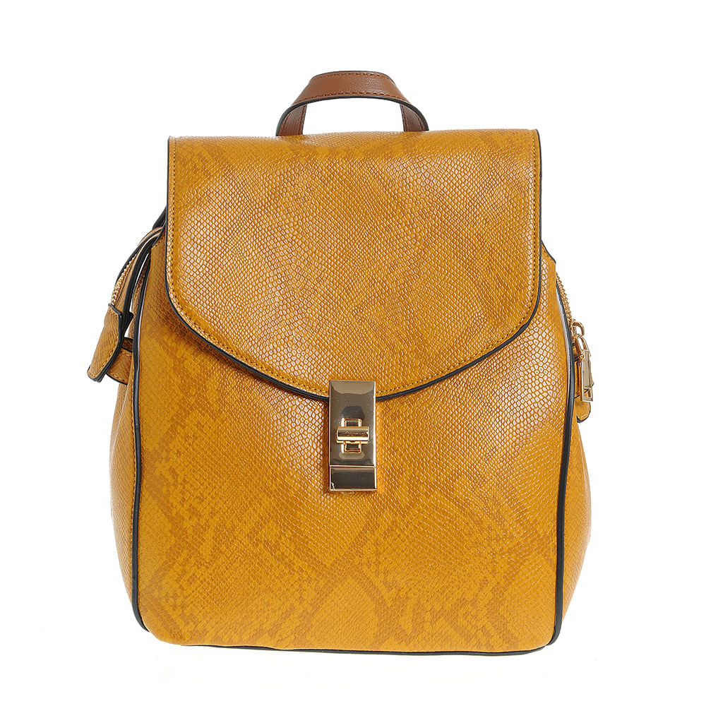 Rucsac galben cu model animal print