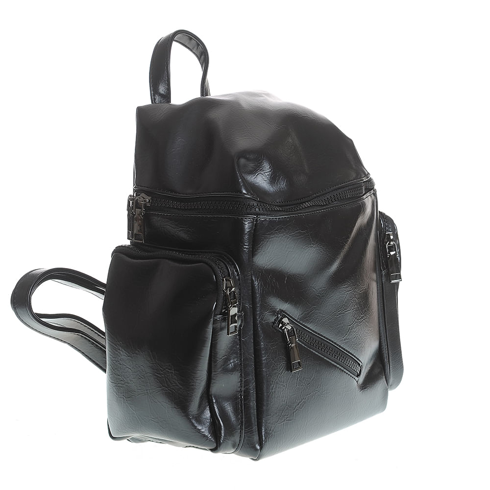 Rucsac negru cu buzunare laterale - 1 | YEO