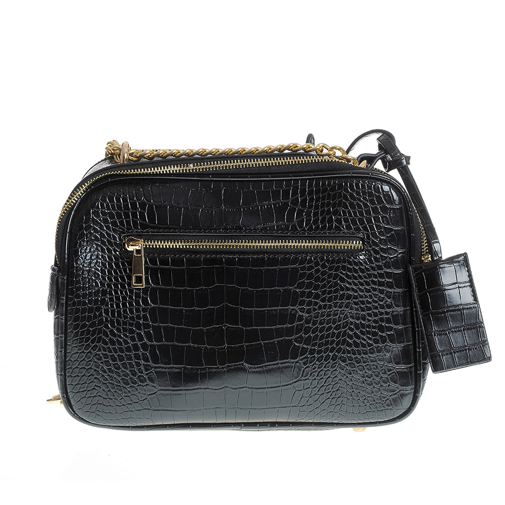 Geanta neagra crossbody din piele ecologica