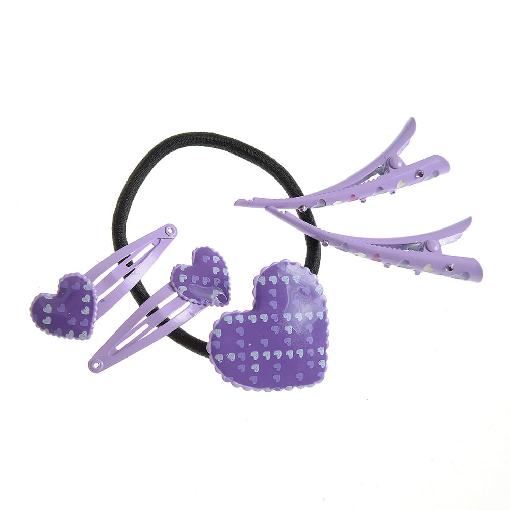 Set 5 accesorii mov pentru par - 2 | YEO