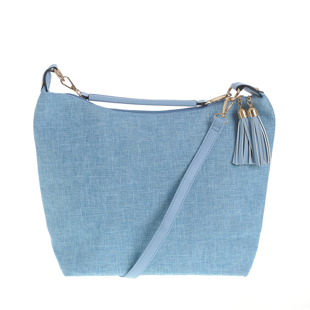 Geanta bleu tip shopper