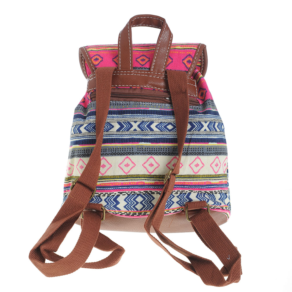 Rucsac multicolor din material texil cu buzunare frontale - 2 | YEO