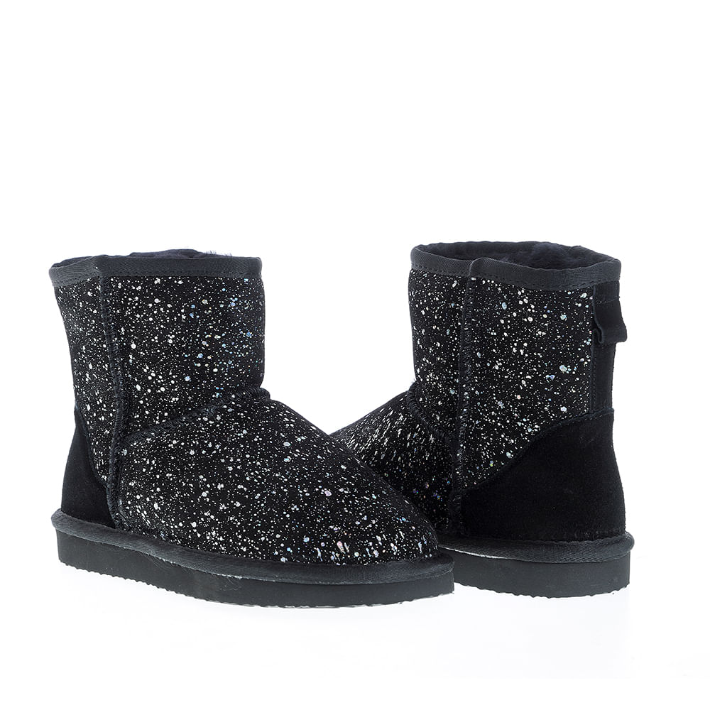 Cizme negre din piele intoarsa tip UGG - 3 | YEO