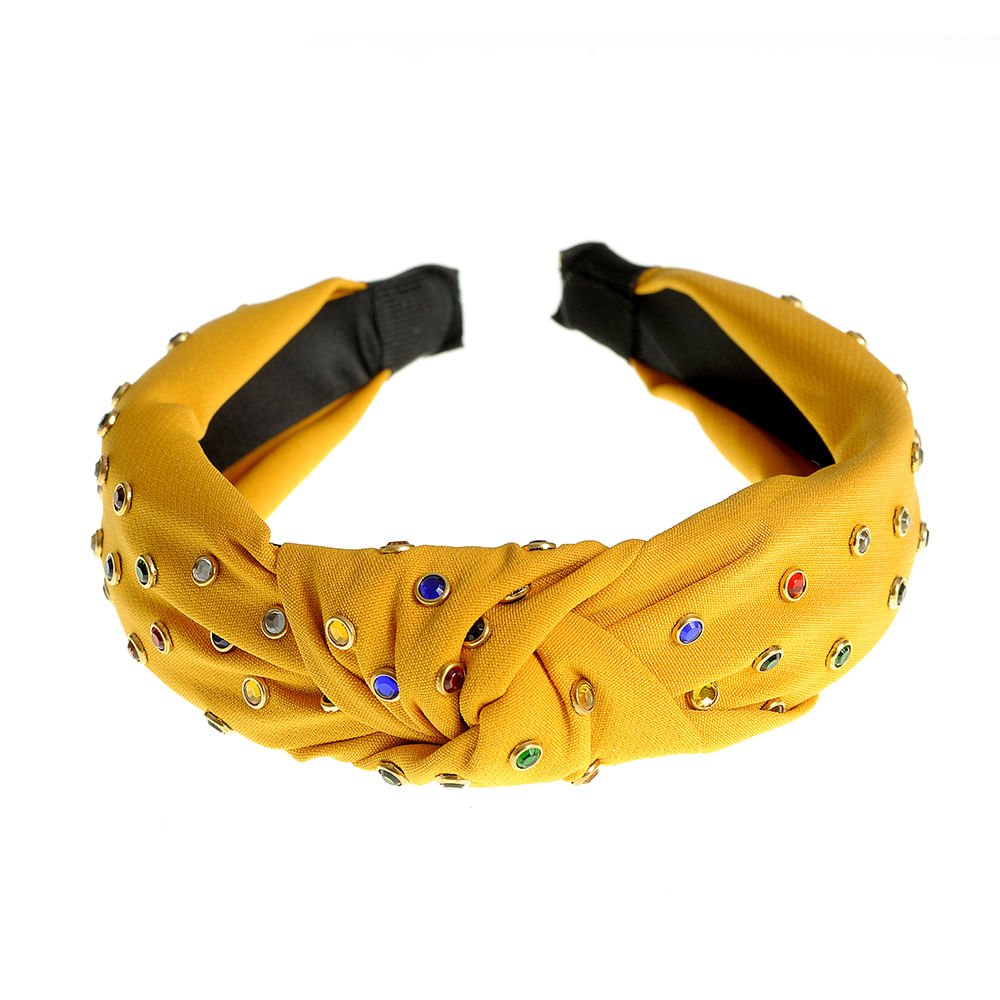 Bentita galbena cu nod si pietre colorate - 1 | YEO