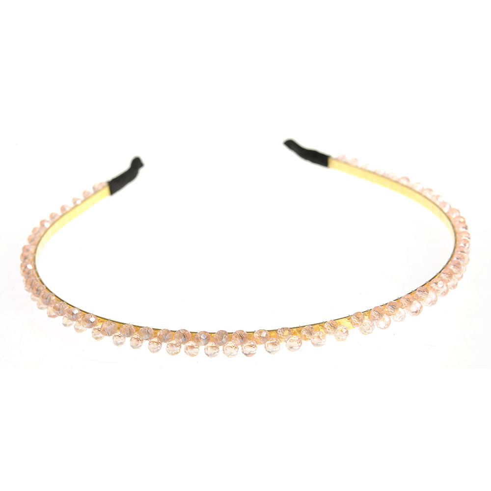 Bentita aurie cu pietre roz deschis - 1 | YEO