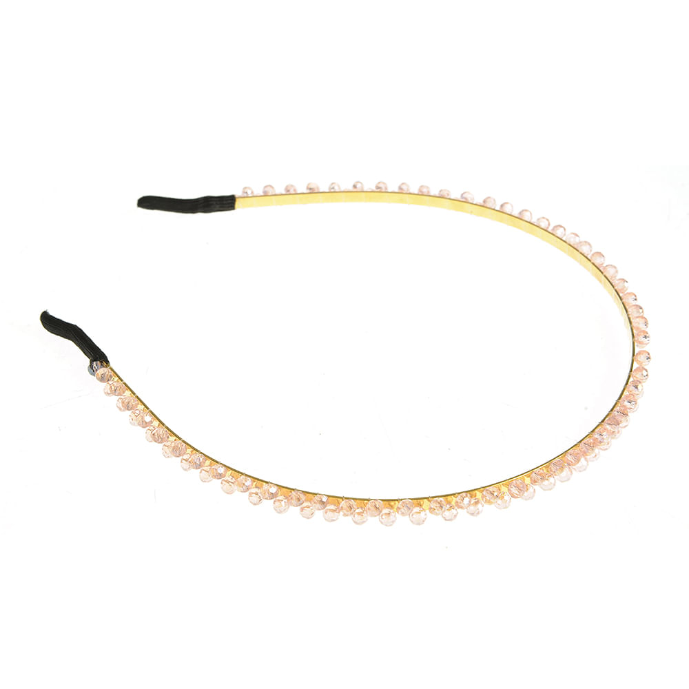 Bentita aurie cu pietre roz deschis - 4 | YEO
