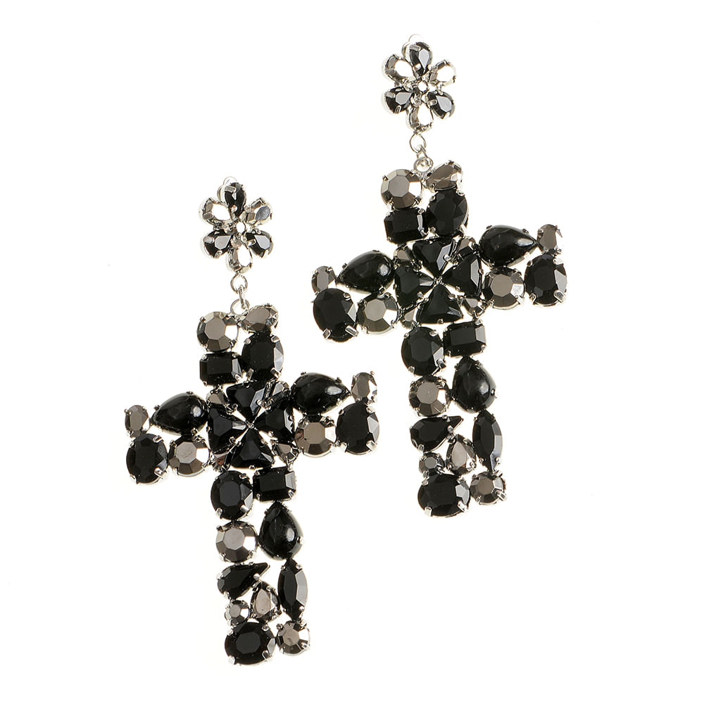 Cercei cu clips design cruce
