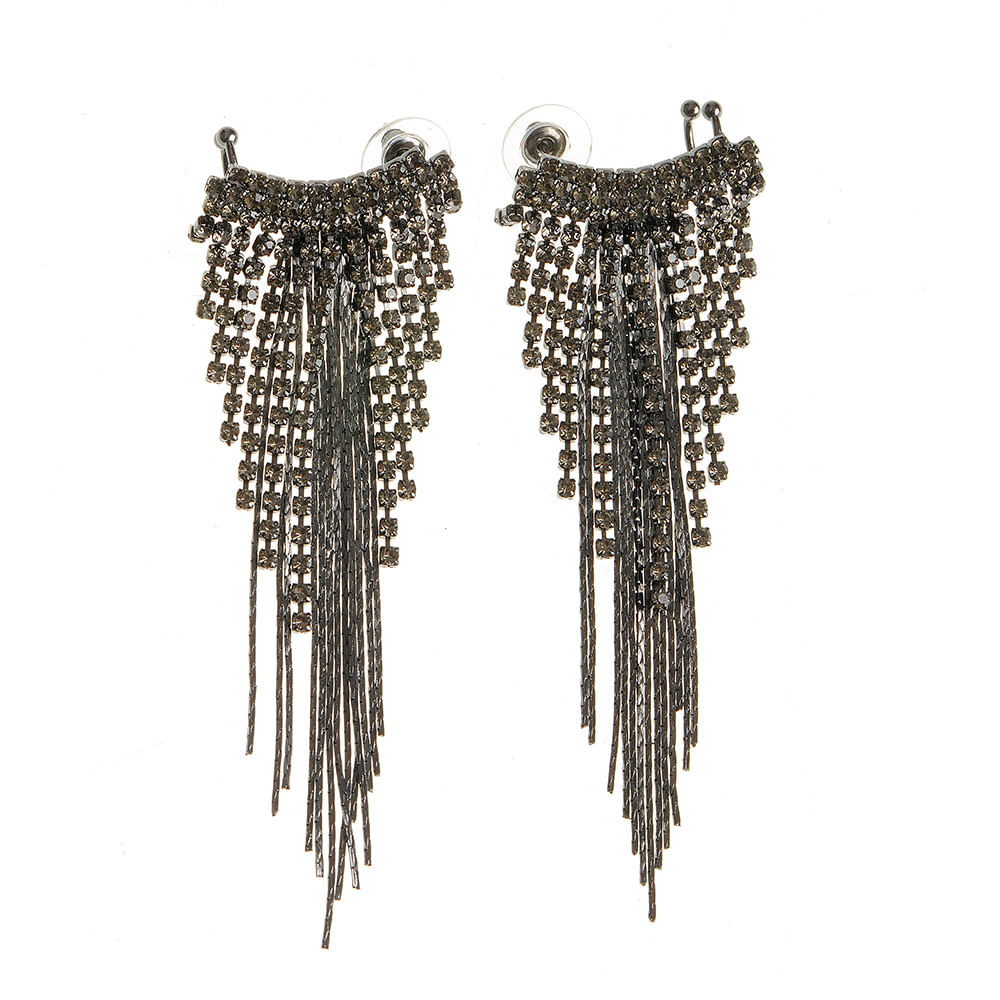 Cercei lungi negri tip ear cuff - 1 | YEO