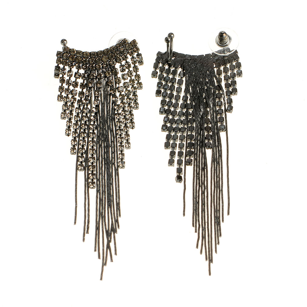 Cercei lungi negri tip ear cuff - 2 | YEO