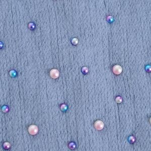 Caciula albastra cu perle multicolore