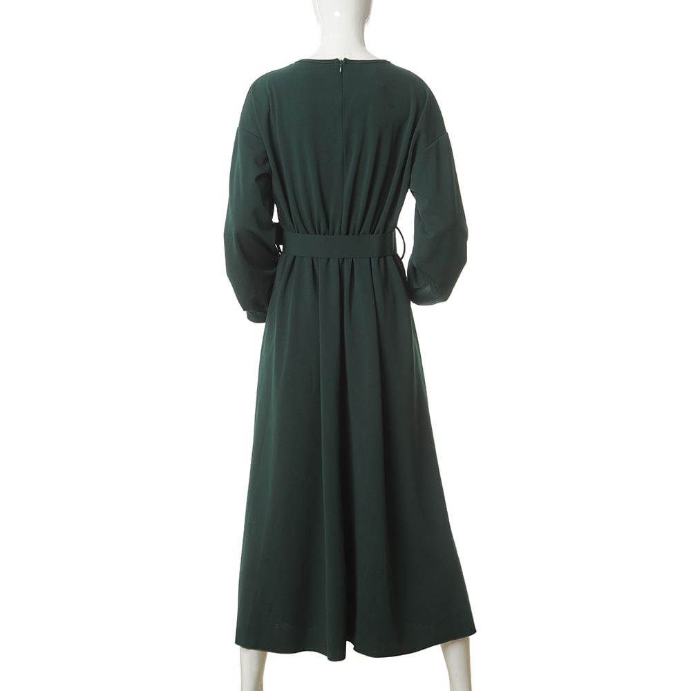 Rochie verde cu curea - 2 | YEO