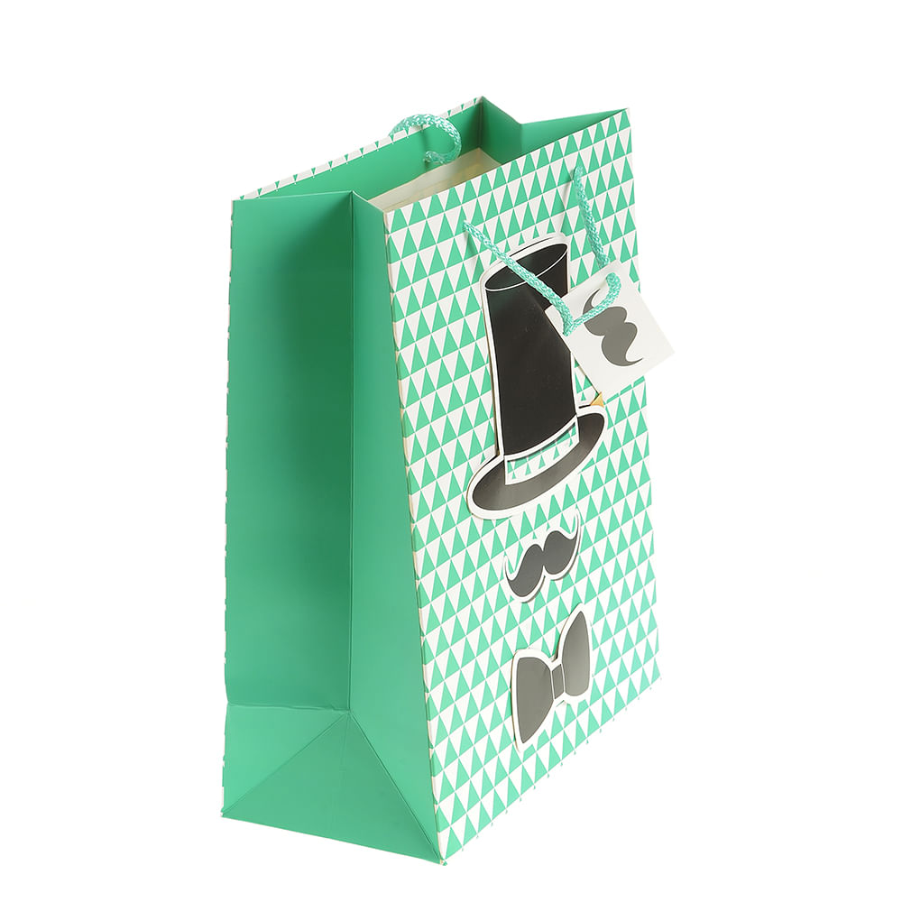 Punga de cadou verde 32x26 cm - 1 | YEO