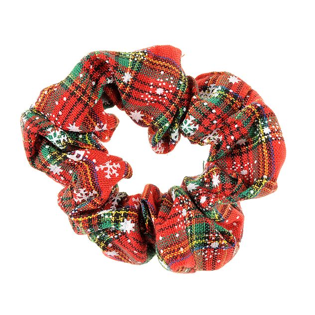 Scrunchie in carouri cu motive de  iarna