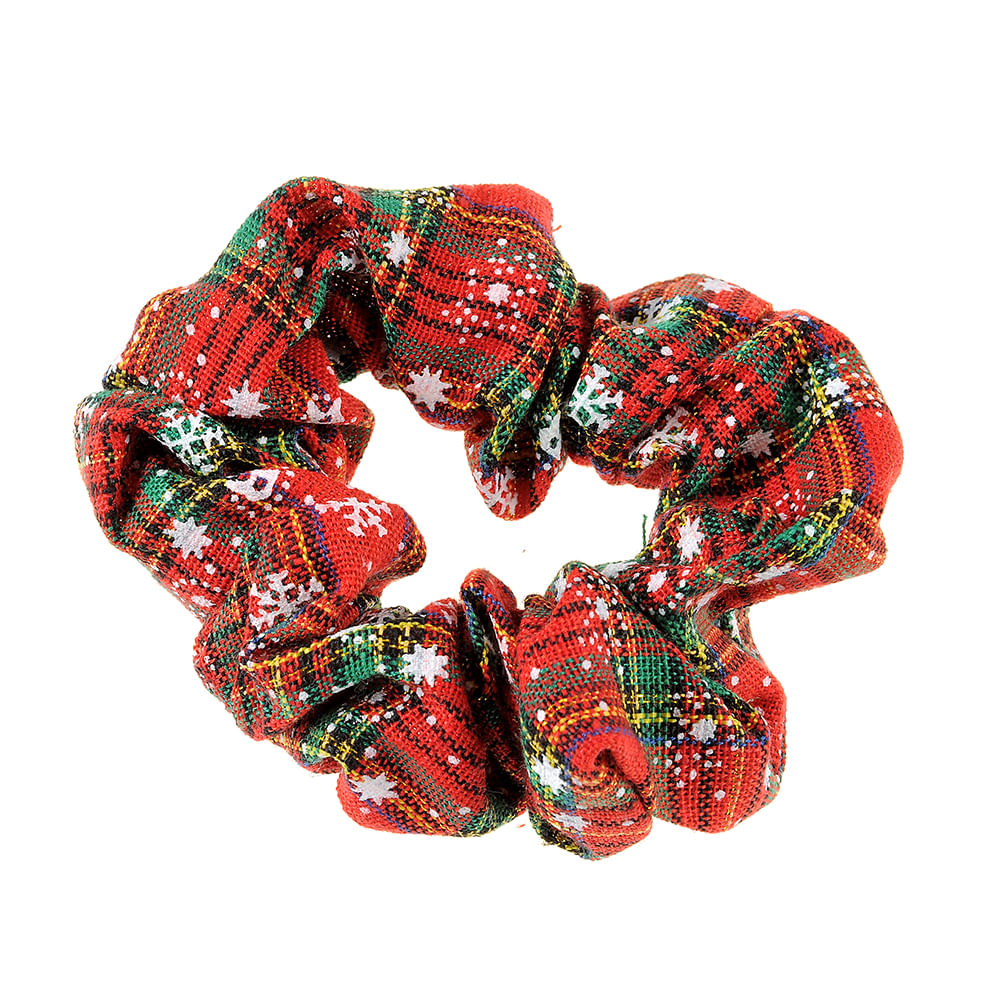 Scrunchie in carouri cu motive de  iarna - 1 | YEO