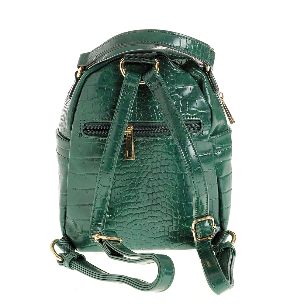 Rucsac verde cu aspect piele de sarpe - 4 | YEO