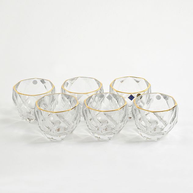 Set 6 pahare din cristal pentru whisky
