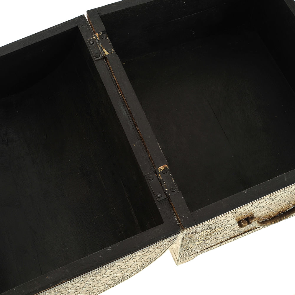 Cutie de depozitare din lemn si alama 28 cm image4