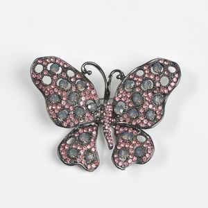Brosa fluture cu pietre roz