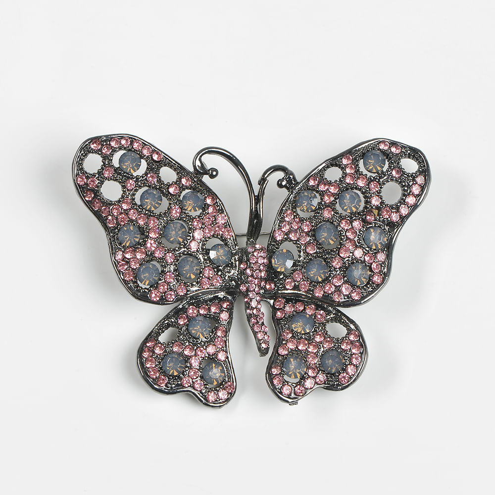 Brosa fluture cu pietre roz Brosa